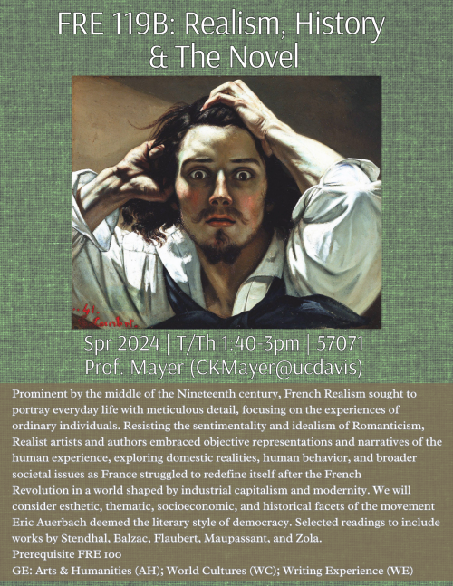 A flyer for FRE 119B with art of a man looking overwhelmed